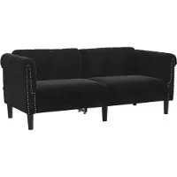 vidaXL Soffa 2-sits svart sammet