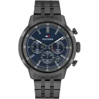 Tommy Hilfiger Blue Dial Grey Chain Link Chronograph Watch