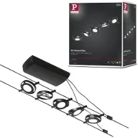 Paulmann RoundMac 94418 Komplett vajersystem LED fast installerad LED Svart (matt), Krom