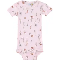 Joha Body k/ä - Bambu - Rosa m. Blommor - - 50 - Body K/Ä