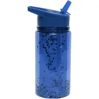 Petit Monkey Vattenflaska m. Sugrör - 300 ml - Glitter Natt Blue - - One Size - Vattenflaska
