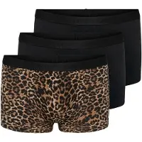Kids Only Hipster - KogLola - 3-pack - Black/Leopard - - 9-10 år (134-140) - Hipstertrosor