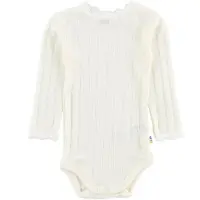 Joha Body - Ull/Silke - l/ä - Creme m. Hålmönster - - 70 - Body L/Ä