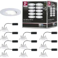 Paulmann LED-badrumsbelysning inbyggnad Set 10 st 65 W Matt vit