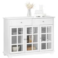 SoBuy Buffé server skänk Vitrinskåp Konsolbord Skänk Sideboard FSB77-W