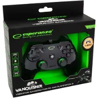 Esperanza Vanquisher - Spelkontroll - 12 knappar - kabelansluten - svart, grön - för PC, Sony PlayStation 3