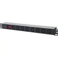 Intellinet 163620, 1U, Svart, Silver, 8 AC-utgångar, C13 coupler, 2 m, 110 - 250 V