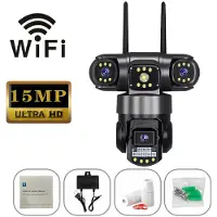 VStarcam V380pro 15MP 3-linsig 4G/Wifi-kamera AI Människodetektion Mörkerseende Vattentät Säkerhet Videoövervakning IP-kamera 8K CCTV-monitor WiFi Camera