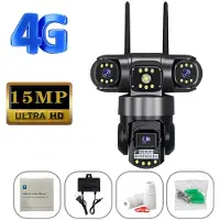 VStarcam V380pro 15MP 3-linsig 4G/Wifi-kamera AI Människodetektion Mörkerseende Vattentät Säkerhet Videoövervakning IP-kamera 8K CCTV-monitor 4G Camera