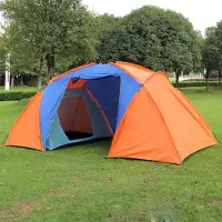 WTEMPO Kvalitetstält för 3-4 personer, stort, vattentätt, dubbellager, sommartält, för utomhusbruk, camping, vandring, fiske, jakt, familjefesttält 5-8 people orange