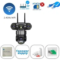VStarcam 12MP Trippel Skärmar IP66 Utomhus HD Mörkerseende Ai Människodetektering WiFi Övervakningskamera V380 Pro 4G SIM-kort IP Säkerhetskamera WiFi Camera