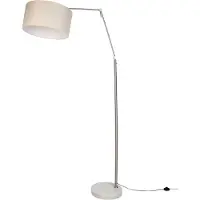 QAZQA Golvlampa stål med ljusgrå skärm 50 cm - Editor