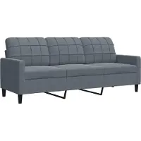 vidaXL 3-sitssoffa mörkgrå 180 cm sammet