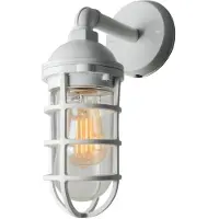 Konstsmide Vägglampa utomhus Olbia, dimbar, Vitt / opal, Aluminium / grå / zink, Utomhusvägglampa
