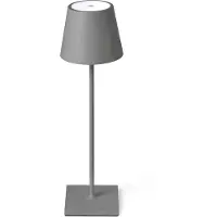 Faro LED-bordslampa Toc med USB-laddare, IP54, grå Toc, dimbar, Aluminium / grå / zink, Aluminium / grå / zink, Modern