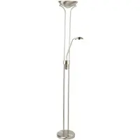 Searchlight LED uplight golvlampa Mother & Child, dimbar, Aluminium / grå / zink, Vardagsrum / matsal, Metall, Modern, LED-golvlampa