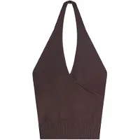 Bershka Broderad topp brun