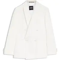 BOSS Slim-fit jacket in linen twill