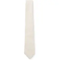 BOSS Checked tie in Italian-made linen and silk