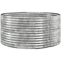 vidaXL Odlingslåda silver 140x140x68 cm galvaniserat stål