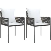 vidaXL Trädgårdsstolar 2 st med dynor brun 54x61x83 cm konstrotting