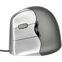 Evoluent Vertical Mouse 4 VM4L Ergonomisk mus USB Optisk Grå, Silver 6 Knappar 2800 dpi Ergonomisk