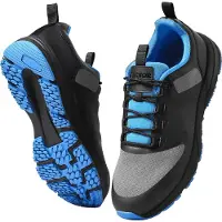 Vevor Crosstrainingskor, M-breda sneakers UK storlek 9, skor med bred tåbox, stöd för hålfoten och justerbar snörning, träningsskor för löpning, gymnastik, hundpromenader och tyngdlyftning (svart)