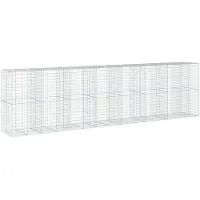 vidaXL Gabionkorg med skydd 750x100x200 cm galvaniserat järn