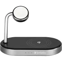 Verbatim - Trådlöst laddställ - 3-i-1 + växelströmsadapter - 44 Watt - 3 A - QC 3.0