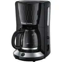 Russell Hobbs Honeycomb Black Coffee Maker, Droppande kaffebryggare, 1,2 l, Malat kaffe, 1100 W, Svart