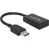 DeLOCK USB-kabel USB 3.2 Gen2 USB-A kontakt, USB-C uttag 0.15 m Svart 65698