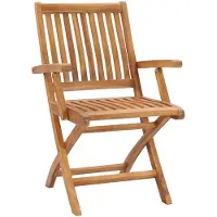 vidaXL Hopfällbara trädgårdsstolar 4 st massiv teak