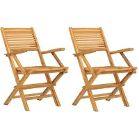 vidaXL Hopfällbara trädgårdsstolar 2 st 55x62x90 cm massiv teak