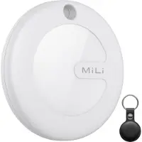 Mili MiTag - Anti-förlust Bluetooth-tagg - Vit (inkl. svart läderrem) | Kräver Apple-enhet