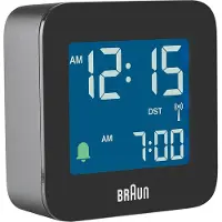 Braun BC08, Digital väckarklocka, Torg, Svart, 12/24h, LCD, Batteri