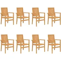 vidaXL Stapelbara trädgårdsstolar 8 st 56,5x57,5x91 cm massiv teak