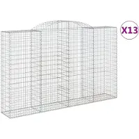 vidaXL Gabioner bågformade 13 st 300x50x180/200 cm galvaniserat järn