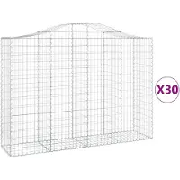 vidaXL Gabioner bågformade 30 st 200x50x140/160 cm galvaniserat järn