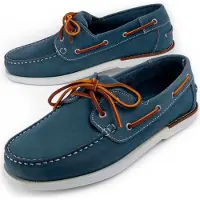 Purapiel Náutico Casual De Piel Para Hombre. Puranautic11 103026 41 blå