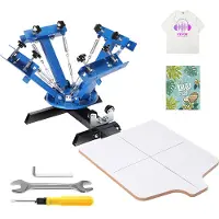Vevor screentrycksmaskin, 4 färger, 1 station, 360° roterbar silkscreentryckspress, 21,2x17,7 tum / 54x45 cm screentryckspress, dubbelskiktad positioneringspall för T-shirt DIY-tryck