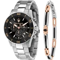 Maserati Competizione Kronograf Rostfritt Stål Svart Urtavla Kvarts R8873600001 100M Herrklocka Med Extra Armband svart