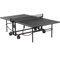 Vevor Pingisbord, Professionellt Bordtennisspel, Inomhus/Utomhus Allvädersbord i Aluminium, Bärbart Hopfällbart Bord med Snabbklämnät och Stora Låsbara Hjul, 10 Minuters Montering