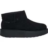 SKECHERS Keep Cozy Läder Kvinnor Svarta Vinter Ankelstövlar