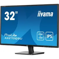 Iiyama ProLite X3270QSU-B1 LED-skärm EEK E (A - G) 80 cm (31.5 tum) 2560 x 1440 pixel 16:9 3 ms HDMI, DisplayPort, Hörlurar (3.5 mm), USB 3.2 Gen 1 IPS LED