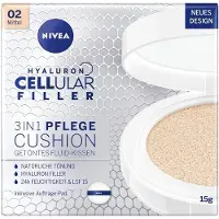 Nivea Hyaluron CELLular Filler 3in1 Care Cushion Makeup SPF15 - Lätt täckande svampfoundation 15 g