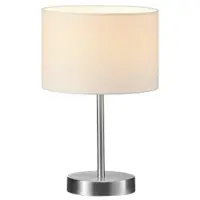 TRIO Hotel, Nickel, Vit, Tyg, Metall, Sovrum, Vardagsrum, E14, 1 lampor, 40 W