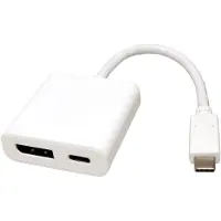 Roline 12.03.3221 USB-C / Mini-DisplayPort Adapterkabel [1x USB-C hane - 1x DisplayPort hona, USB-C hona (Power Delivery) ] Vit 4K UHD 0.10 m