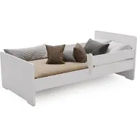 KOBI Enkelsäng - Max Med Skyddskant - 160x80 Cm - Vit