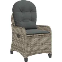 vidaXL Reclinerfåtölj med kudde Grå 56 x 66 x 95 cm konstrotting