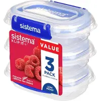 Sistema Matlåda - Rektangel Klip It Plus - 3-pack - 180 ml - Blå - - One Size - Matlåda
